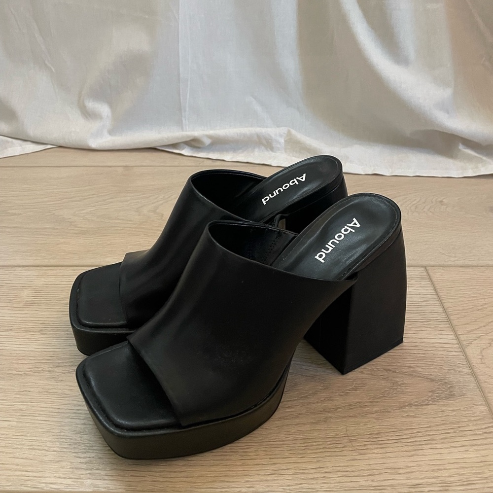 Abound Black Platform Heels